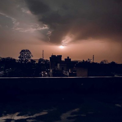 sunset 🌇 with Raining shower