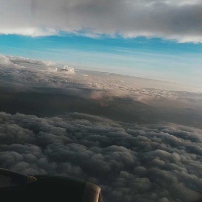 the view in the airplane window