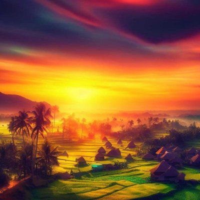 AI generated sunset image 