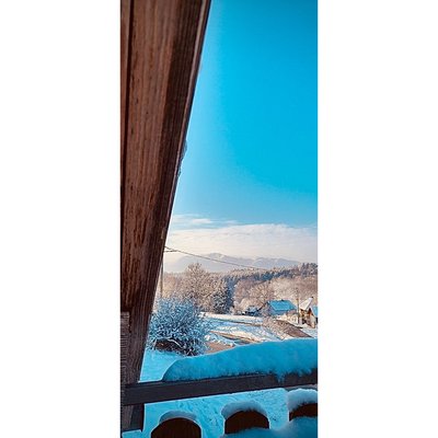 ❄️My window view. Home.☀️ Every morning while I have my cup of green tea the Ivanšćica mountain greets me announcing the weather for the day.