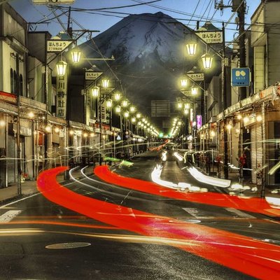 street fuji mountain