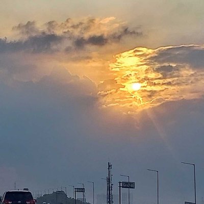 Sunset di tol kota Jakarta