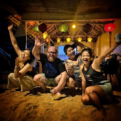 with some friends at Coriander Kitchen, Phu Quoc