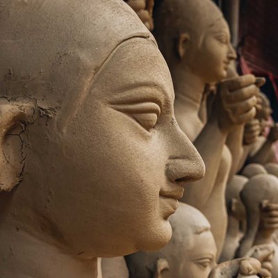 Idols of Goddess Durga being ready.. 🙏✨