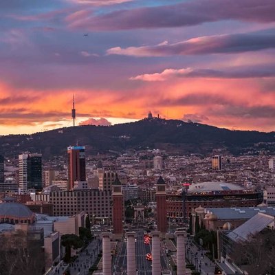 A beautiful sunset in Barcelona