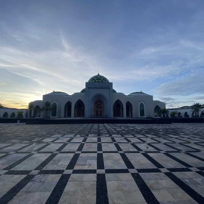 senja di Masjd Agung Natuna