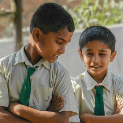 Kids discussing over an event.
