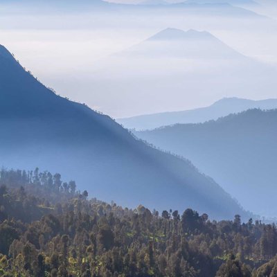 misty morning around bromo