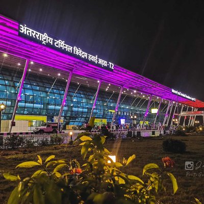Trivandrum Airport at Night 🌃