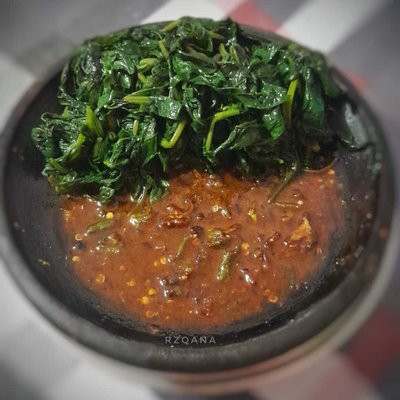 Brambang Asem Daun Ubi Rambat 