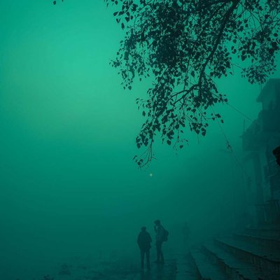 communication in moody winter morning 