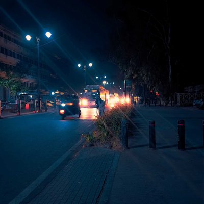 City lights.
