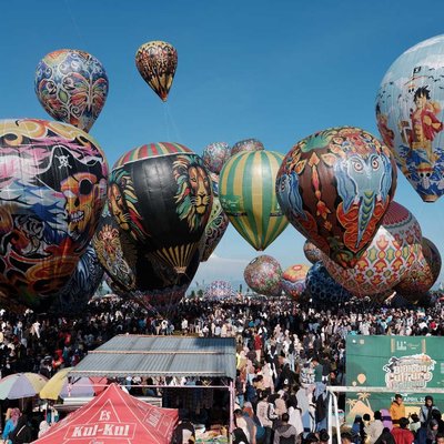 Traditional Hot Air Balloon Festival Wonosobo