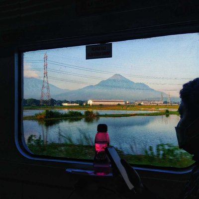 The view from inside the train