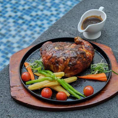 Roasted chicken with vegetables