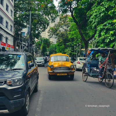 Iconic Yellow Taxi Of Kolkata.