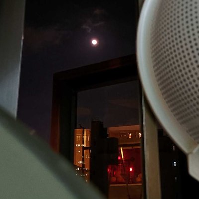 the moon is visible from my kitchen window