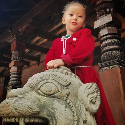 Portrait of Newari Girl Child