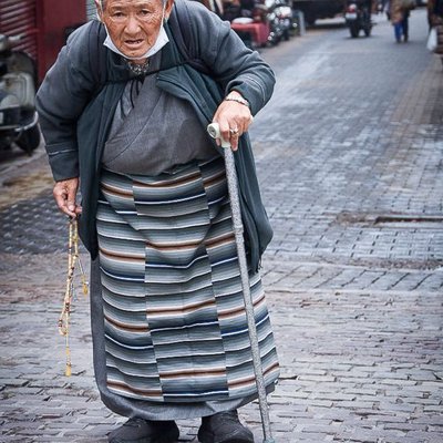 An Old lady full of Life