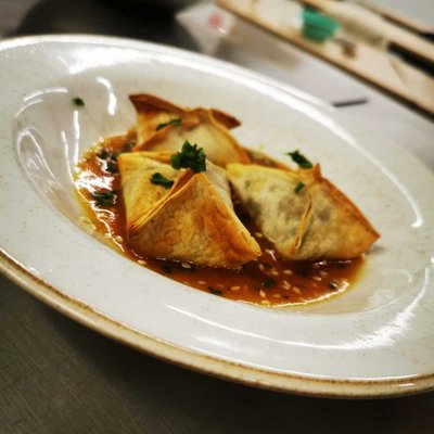 won ton de camarones