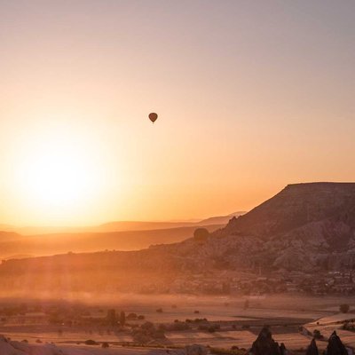 Mystical sunrise in Cappadocia