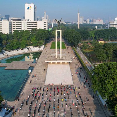 Senam Pagi di Lapangan Banteng