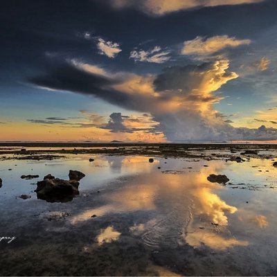 bayangan awan di pagi hari