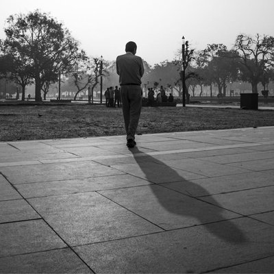 alone black and white shadow 