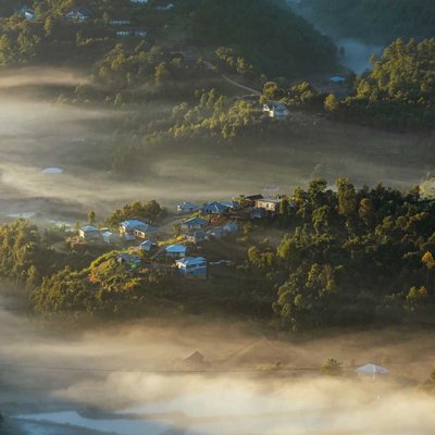 Town in clouds