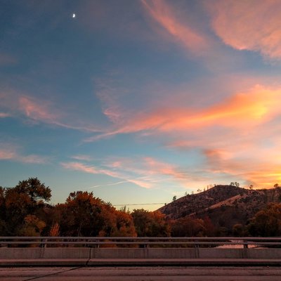 The Moon & Beautiful Sunset