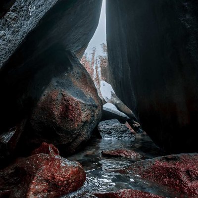 stone in the cave