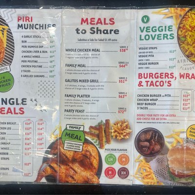 Galito’s Markham Menu