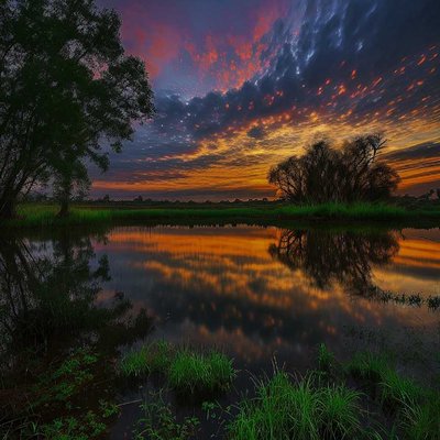 sunset after rain