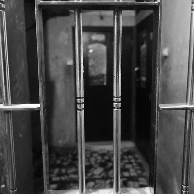 B&W and open door