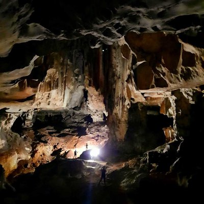 Exploring the cave camber. 
