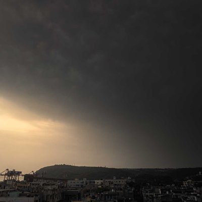The city has been turning overcast lately. 