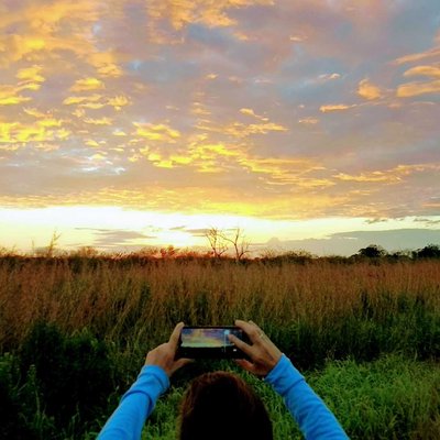 Sunset on the road