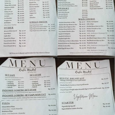 Daftar Menu Rustic Market