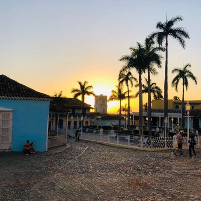 Sunset in Plaza Mayor Trinidad 