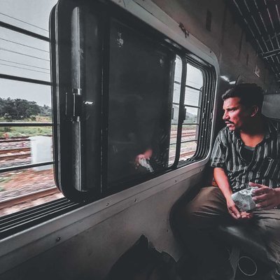 Train journey with window seat