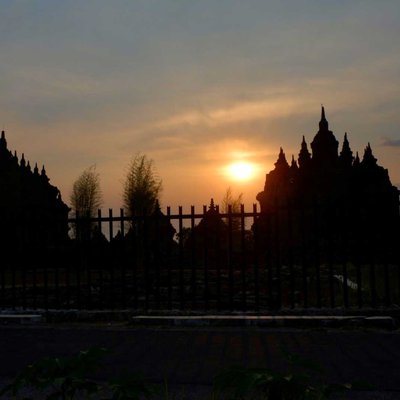 Candi Plaosan saat sunset