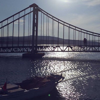 sunset on the bridge