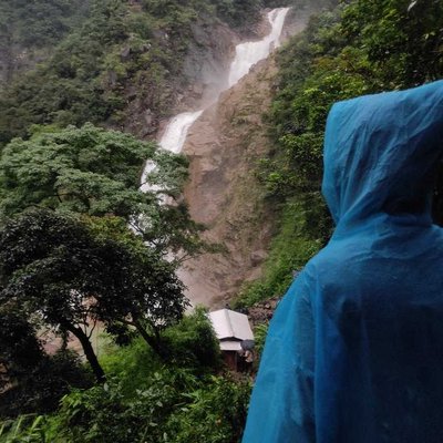Rainbow Falls During Monsoon