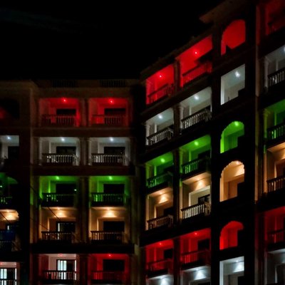 Indian Flag Colour On Building