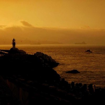 El atardecer del faro