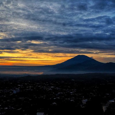 Sunrise view Rawa Pening Lake and Merbabu Mountain