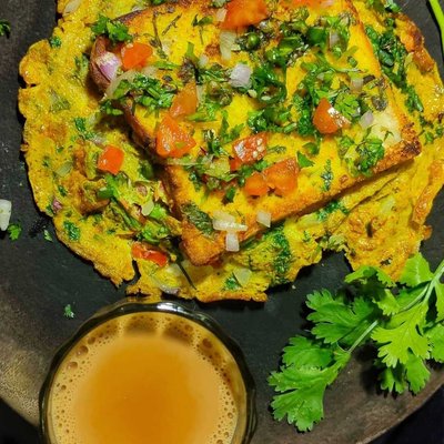 MADE BY ME BREAD OMELETTE AND MILK TEA