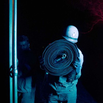 Fire man at work