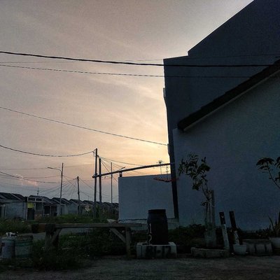 sunset covered by buildings 