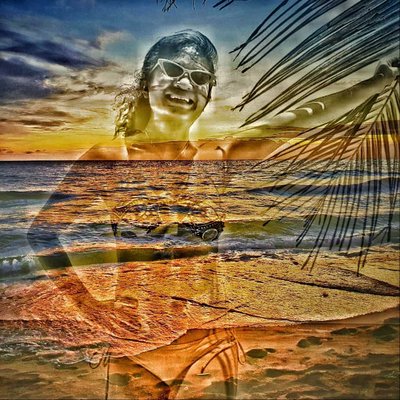 Sunset beach girl 